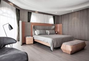 现代风格主卧室床头造型装修效果图片