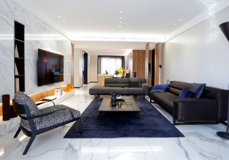 观澜国际119平三居室现代简约风格装修案例
