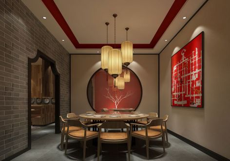 300平米中式风格湘菜馆装修案例