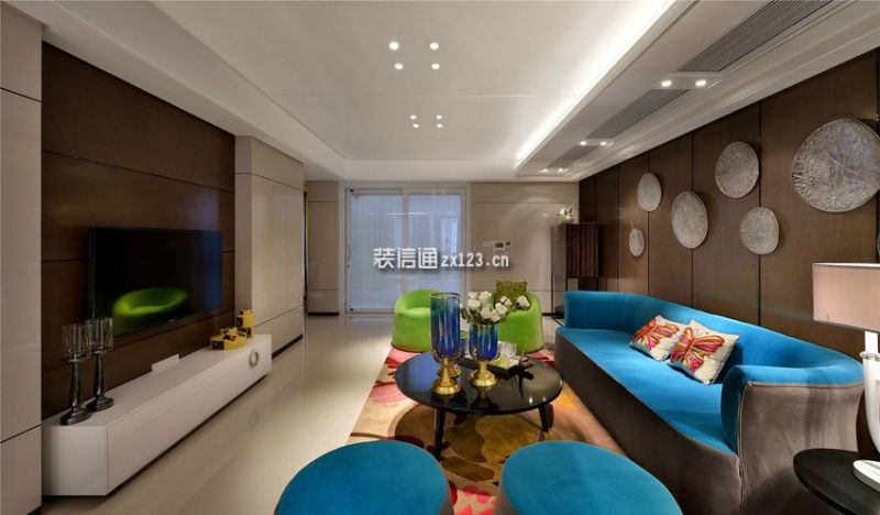 新锦安海纳公馆现代风格158平米三居室装修设计案例