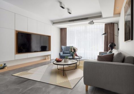 澳龙名城现代风格116平米三居室装修案例