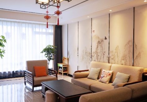 潮蓉花园150平三居室新中式风格装修案例
