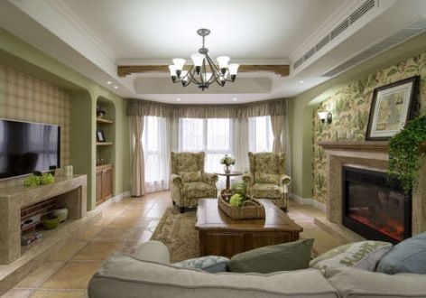 弗莱明戈130㎡三居室美式风格装修案例