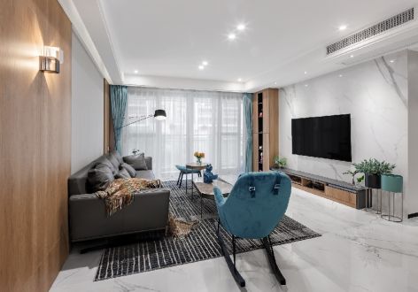 中海花城湾现代风格145平米三居室装修案例