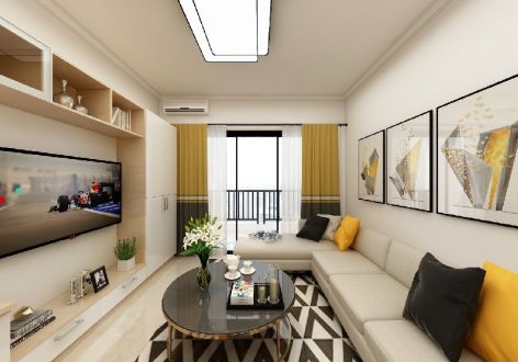 嘉都国际90平米现代简约三居室装修案例