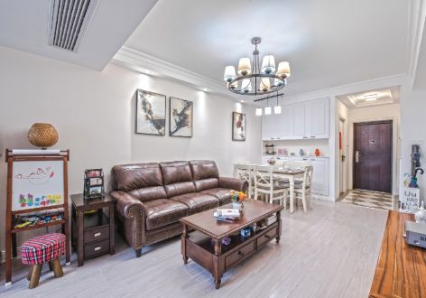 鹭岛国际社区86平二居室美式经典风格装修案例