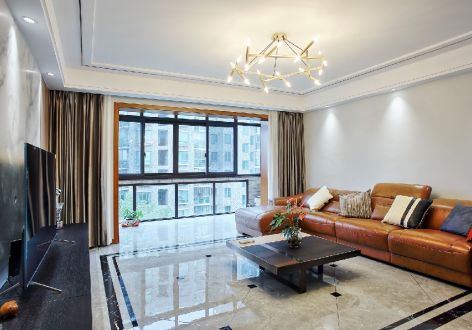 中华名园140平三居室现代简约风格装修案例