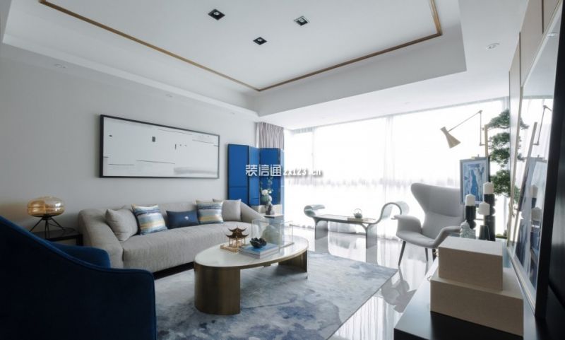 滨湖云境中式风格164平米三居室装修设计案例