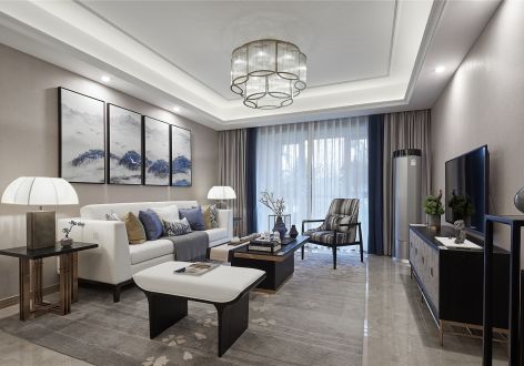 中南锦城新中式风格116平米三室两厅装修案例