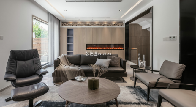 星华柏樾龙山现代风格300平米别墅装修效果图案例