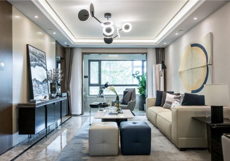 锦绣樾江府现代风格112平米三室两厅装修案例