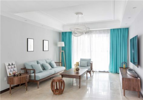 紫金观邸现代风格109平米三居室装修案例
