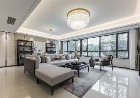 龙湾·凤凰台中式风格164平米四居室装修案例