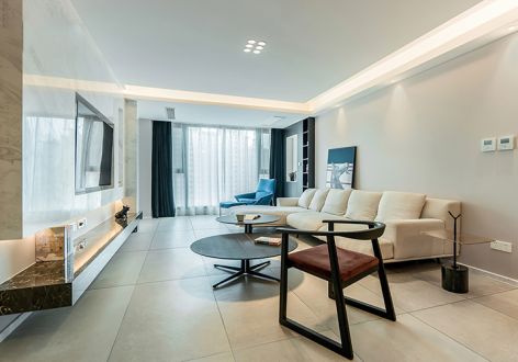 雅居乐滨江国际现代风格135平米三居室装修案例