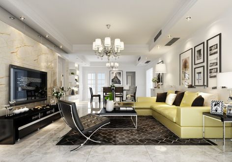 银城长岛观澜200㎡四居室现代风格装修案例