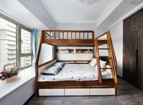 儿童房高低床装修效果图 子母床装修效果图