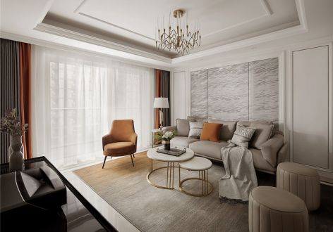 颐和丽晶136㎡四居室美式风格装修案例