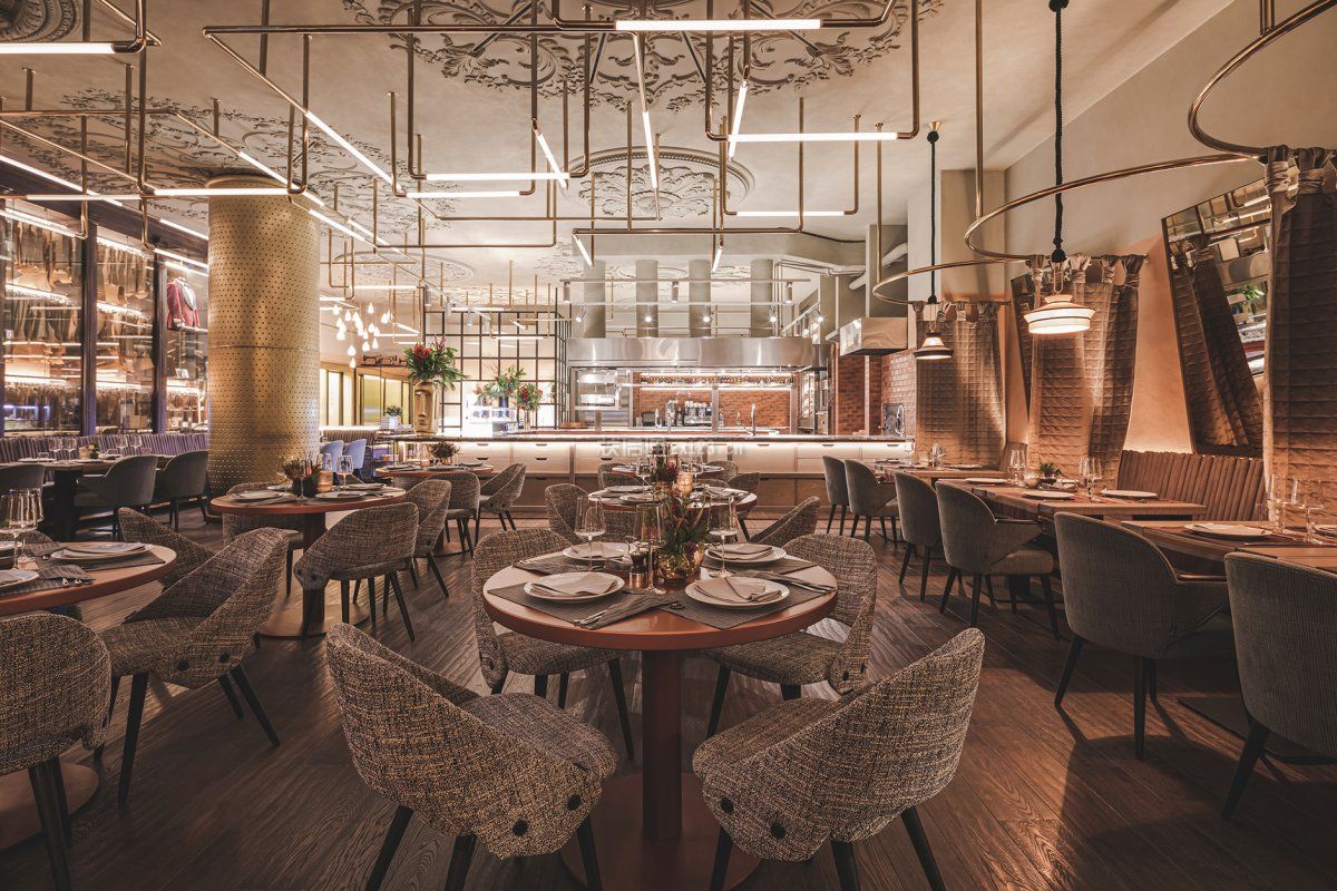 合肥轻奢西餐厅现代风格300平米设计方案 西餐厅设计