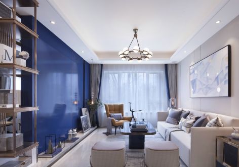 绿地悦澜湾现代风格95平米二居室装修案例