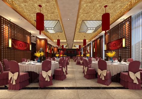 郑州酒店800平米中式风格装修案例