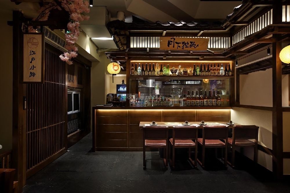武汉日式餐厅日式风格270平米设计方案 餐厅吧台效果图设计_装信通网