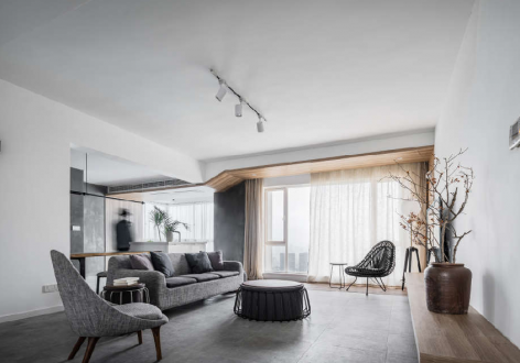 莱茵河畔120平三居室现代简约风格装修案例