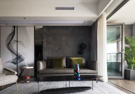 保利罗兰香谷92㎡现代工业风三居室装修案例