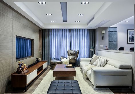 天瑞国际122㎡三居室现代风格装修案例