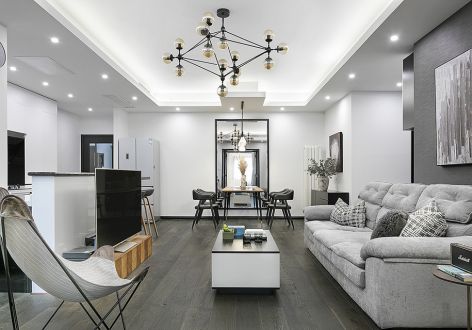威嘉白金领域125㎡三居室现代风格装修案例