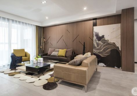 正荣紫阙台现代风格143平米三居室装修案例