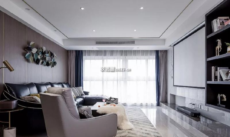 祥源·金港湾现代风格126平米三居室设计效果图案例