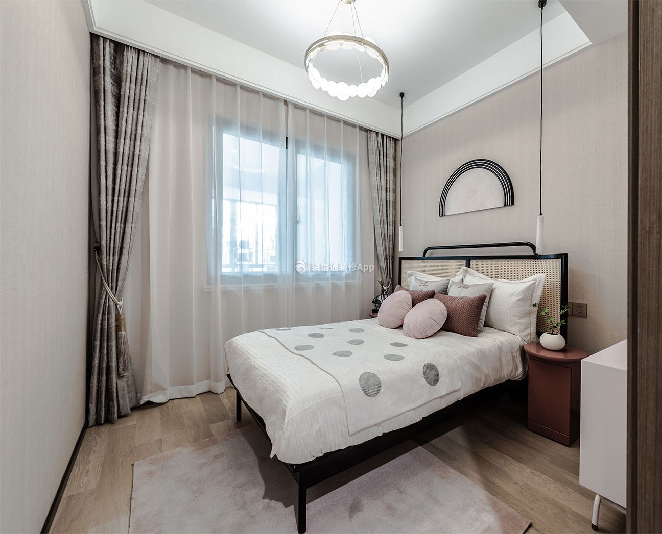 成都118平新中式家庭卧室装修图片