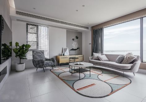 南城誉峰现代风格130平米三居室设计效果图案例