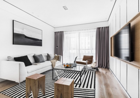 住宅·水晶榕著现代风格90平米三居室设计效果图案例