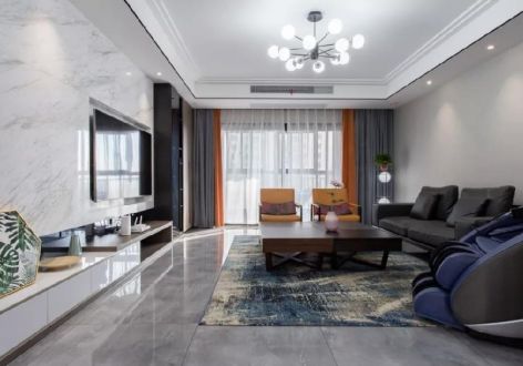 中庚·香山新时代奢华风格190平米四居室设计效果图案例