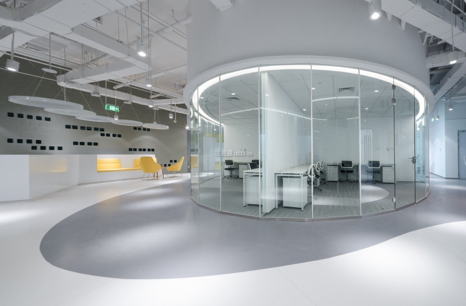 合肥网络公司办公室现代风格400平米设计方案 办公室接待区装饰设计图