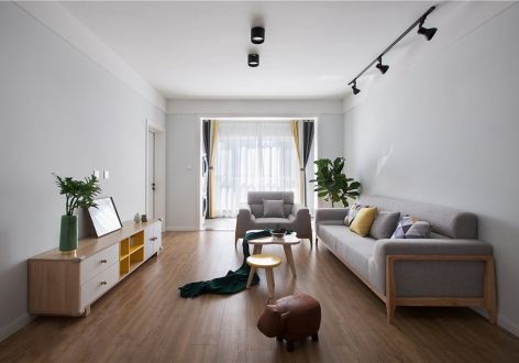 科华· 云玺台北欧风格97平米三居室设计效果图案例