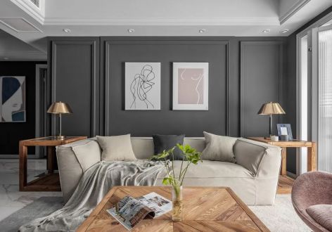 翡翠园北欧风格100平米三居室装修效果图案例