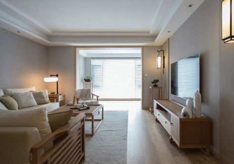 滨湖金茂悦中式风格142平米四居室装修效果图案例