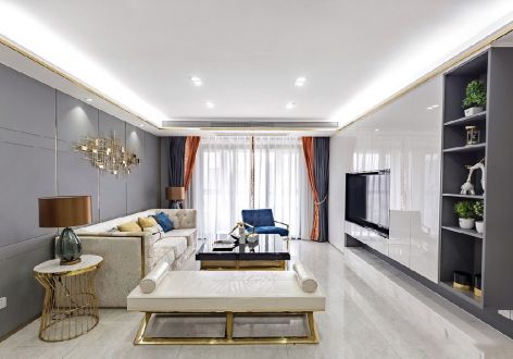 阳光·一品江城现代风格125平米三居室设计效果图案例