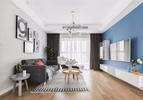紫杨佳园116㎡三居室现代风格装修案例