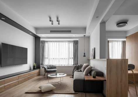 安怀村90㎡三居室日式风格装修案例