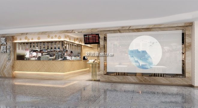 广州凤麒茶饮工坊60平米现代风格装修案例