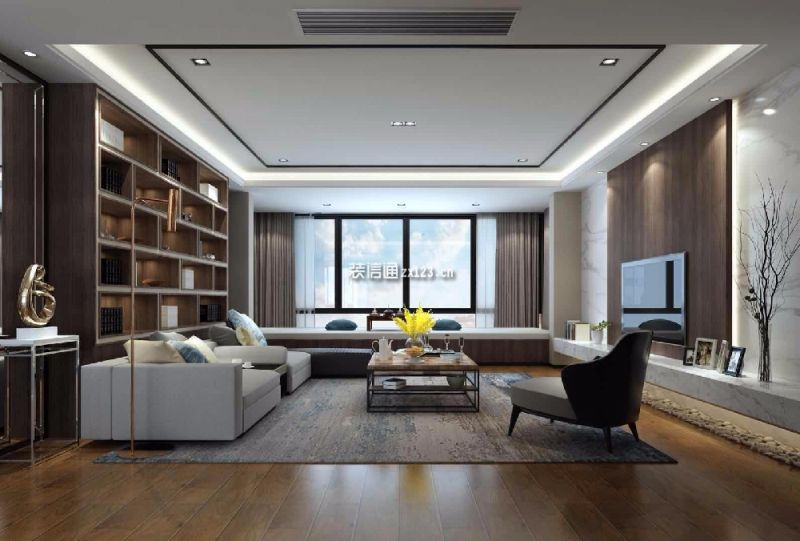 太阳湾新中式风格120平米三居室装修案例