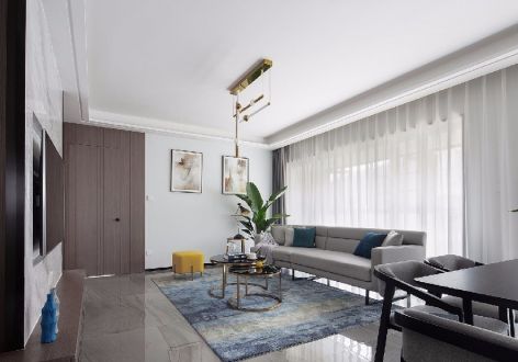 招商禧园150㎡三居室现代风格装修案例