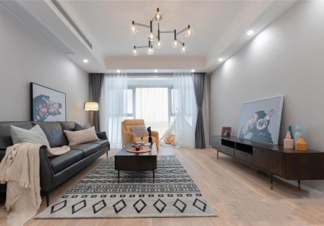 K2海棠湾现代风格115平米三居室装修案例