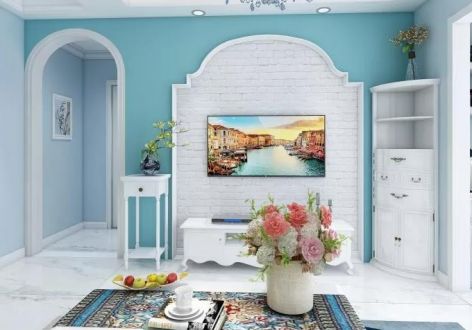 颐和工社110㎡地中海风格三居室装修案例