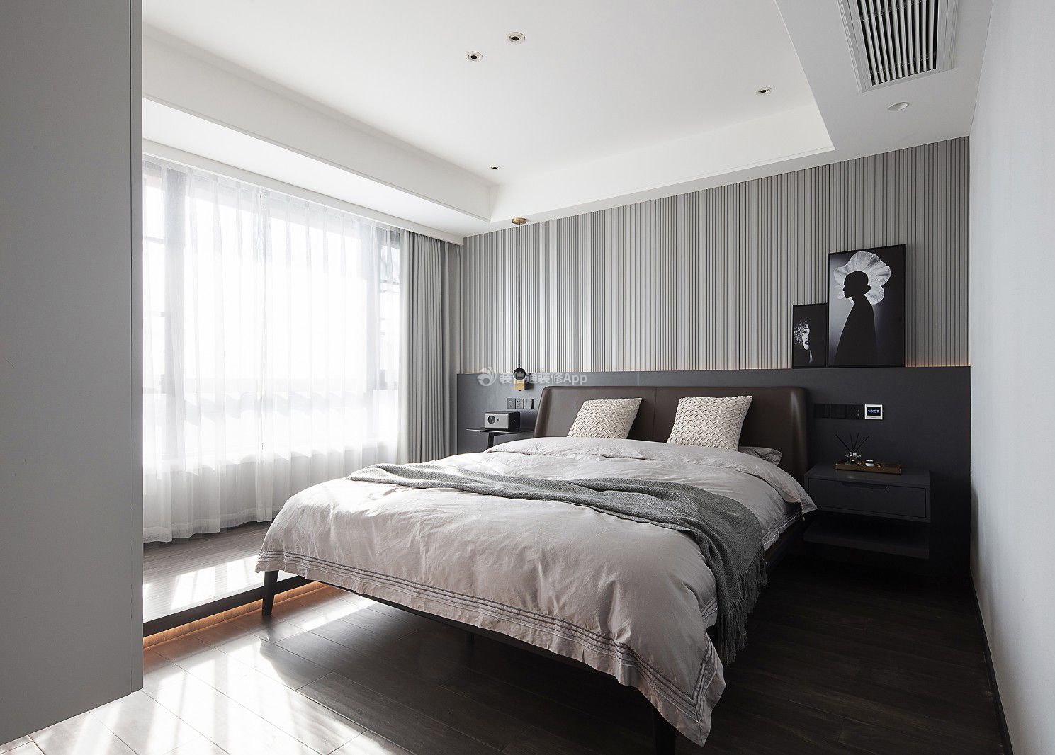 120平方房子现代风格卧室装修设计图_装信通网效果图