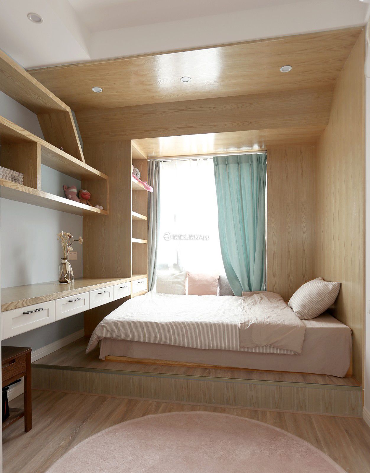 120平方房子儿童卧室定制书桌装修设计图