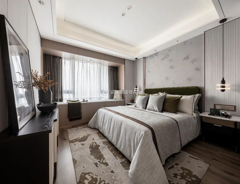 120平方新中式风格家装卧室背景墙图片